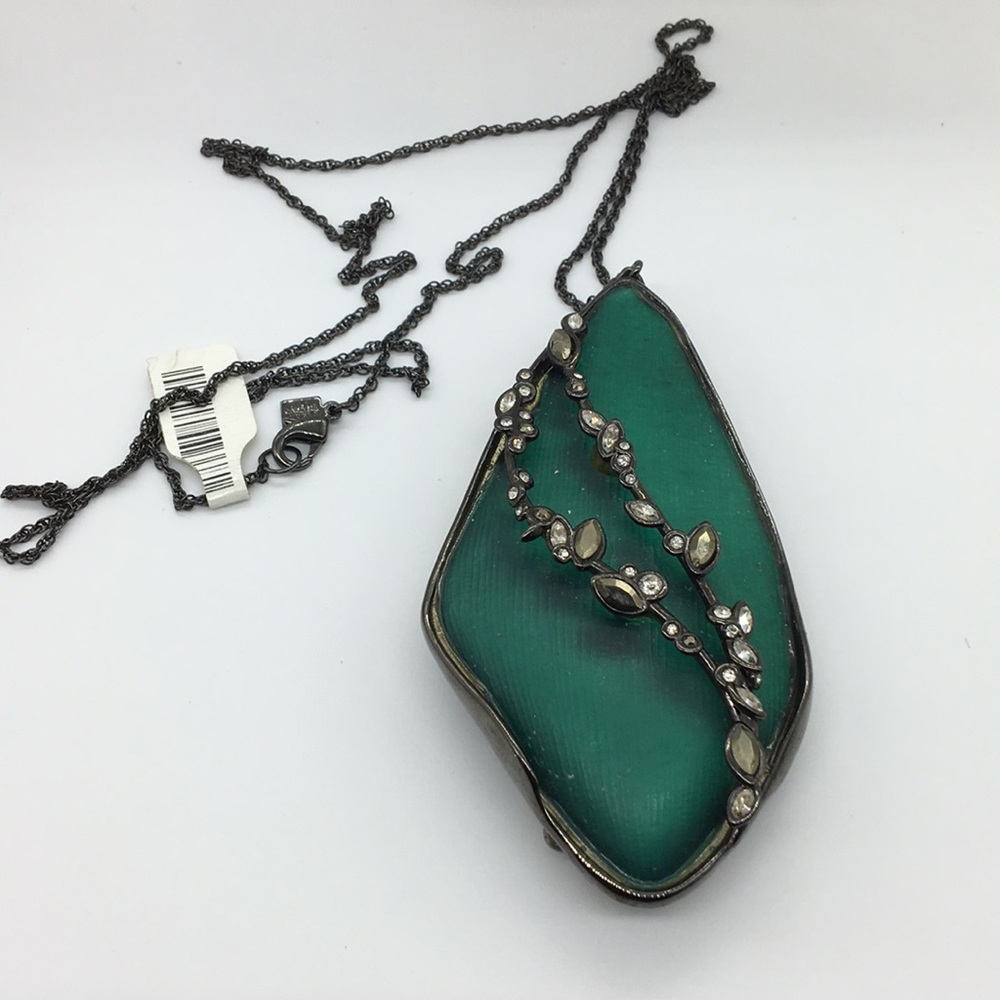 Reversible Crystal Lucite Necklace